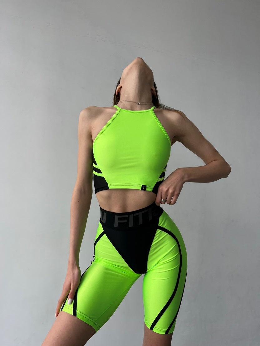 Спортивний Топ FITRUN Crop Top "Neon Green"