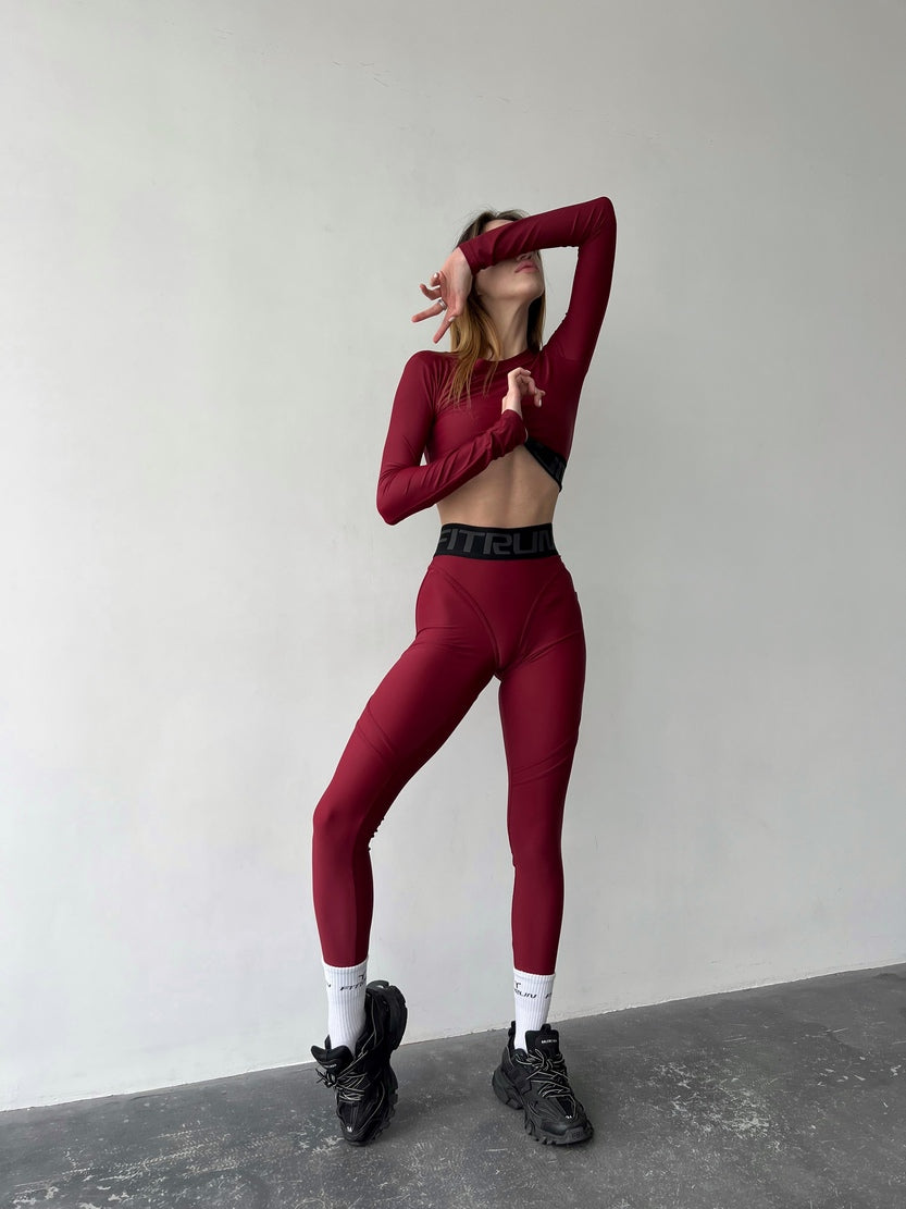 FITRUN Long Sleeve Midi Brend "Beet Red"