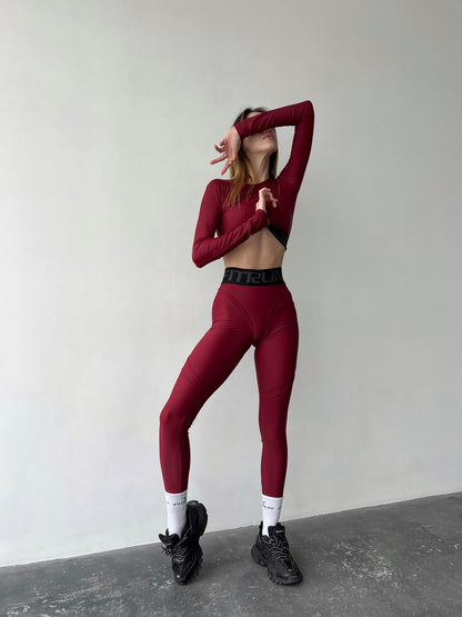 FITRUN Long Sleeve Midi Brend "Beet Red"