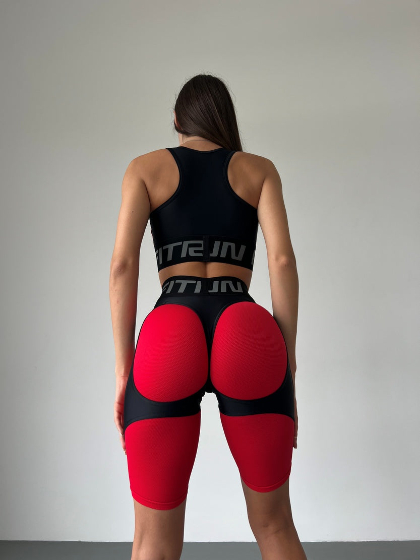 Cycling Short FITRUN Cycling Super Nuts Push-Up "Red Relief"