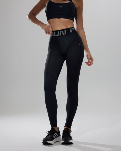Leggings FITRUN Leggings Super Nuts "Total Black Relief"
