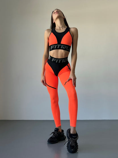 Leggings FITRUN Leggings Super Nuts "Orange Relief"