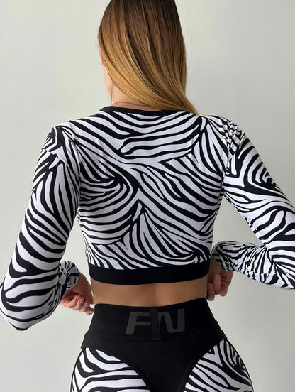 FITRUN Long Sleeve Midi "Zebra"