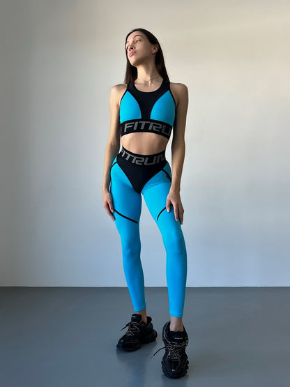 Легінси FITRUN  Leggings Super Nuts "Sky Blue Relief"