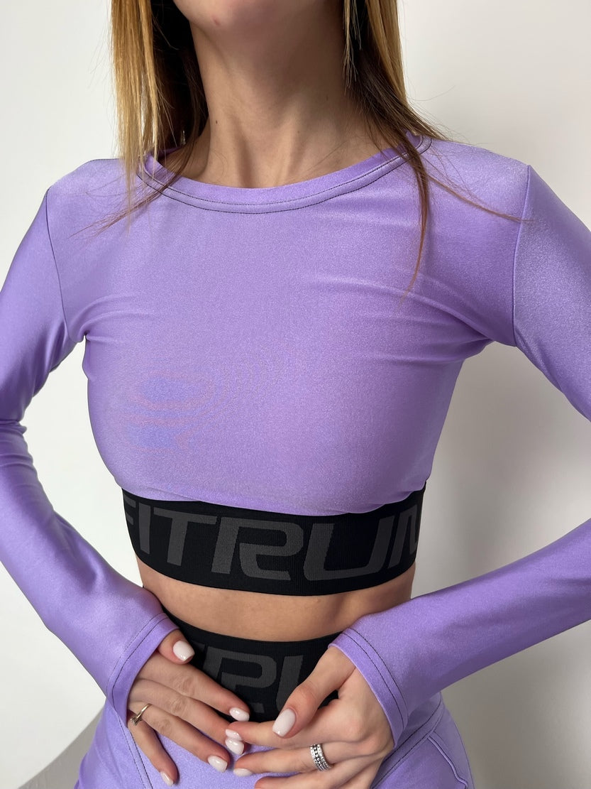 Укорочений рашгард FITRUN Rashguard Midi Brend "Shine Lilac"