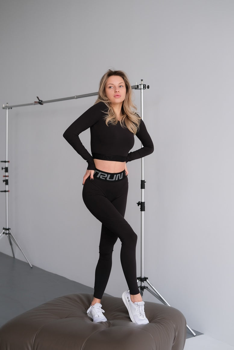 Легінси FITRUN Leggings Super Nuts Push-Up "Total Black Soft"