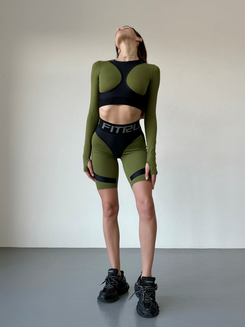 Cycling Short FITRUN Cycling Super Nuts Push-Up "Khaki Relief"