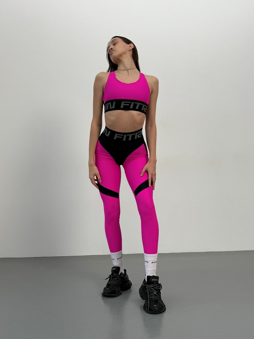 Leggings FITRUN Leggings Super Nuts Push-Up "Pink"