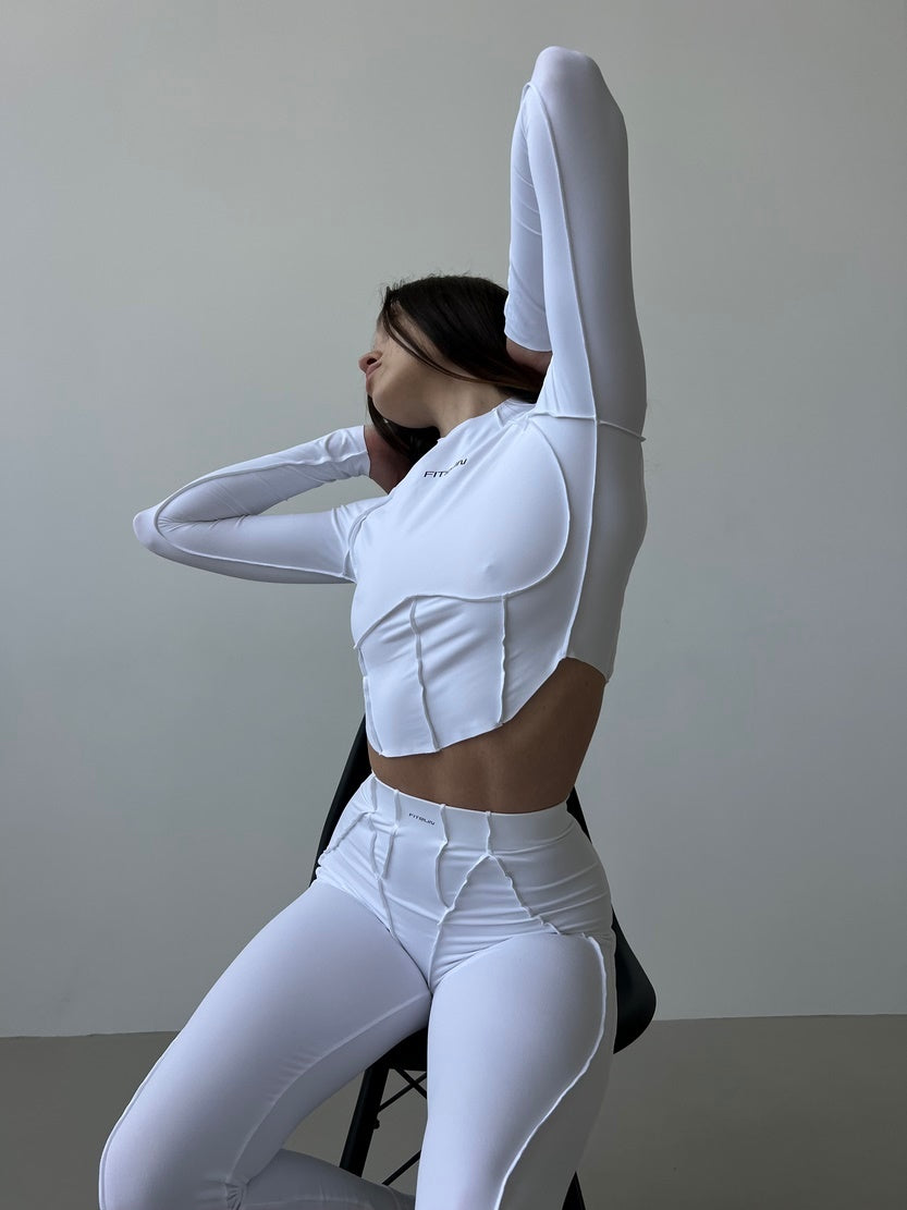 Укорочений рашгард FITRUN Rashguard-Corset Versa "White VE"