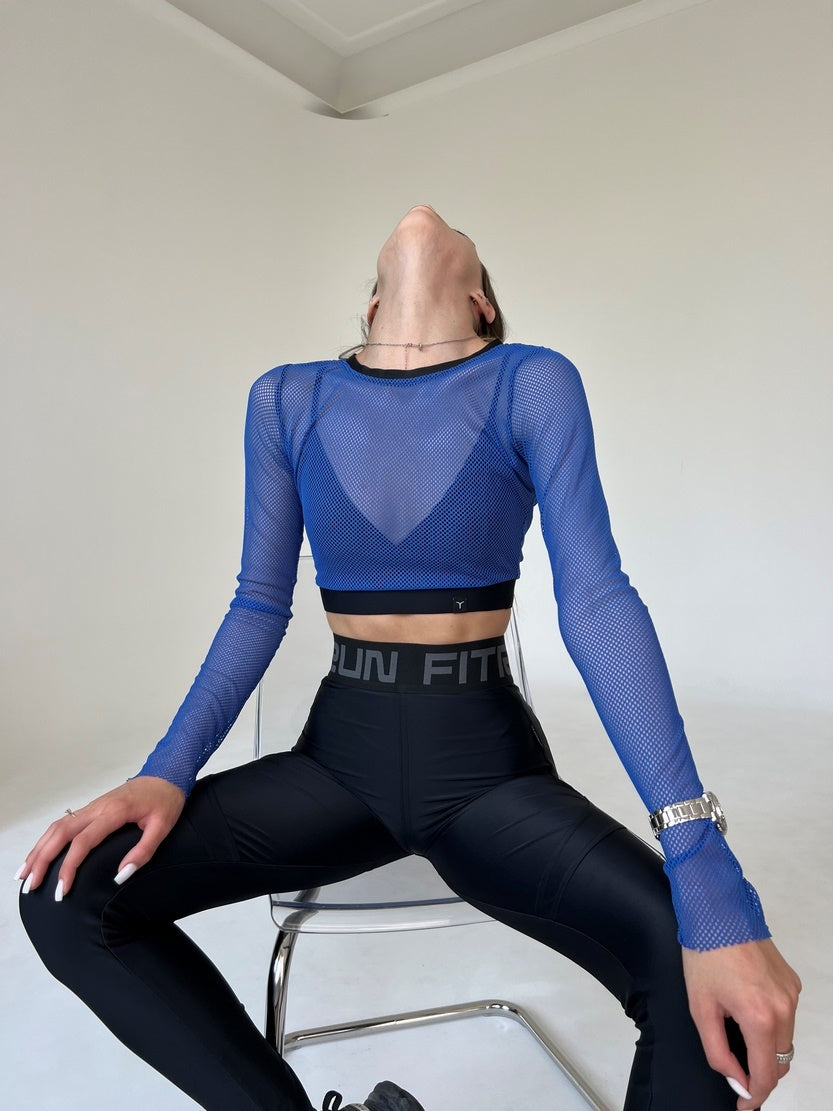 Укорочений рашгард FITRUN Rashguard Midi Mesh "Blue"