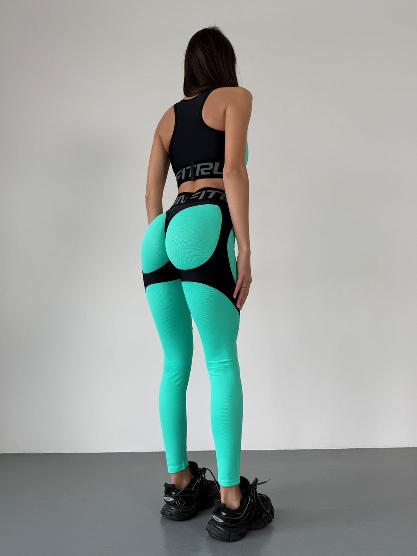 Leggings FITRUN Leggings Super Nuts Push-Up "Mint Relief"
