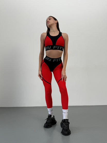 Leggings FITRUN Leggings Super Nuts "Red"