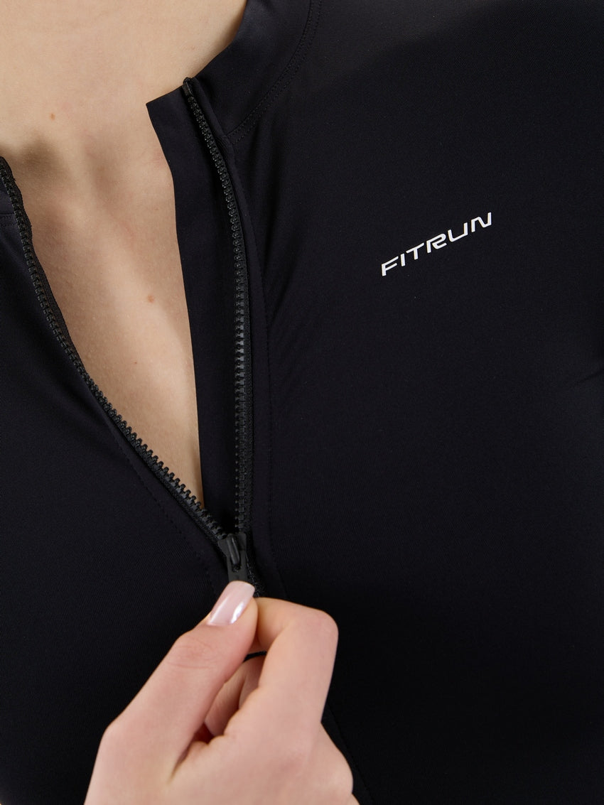 Jumpsuit FITRUN SKIN ZIP Short "Black VE"