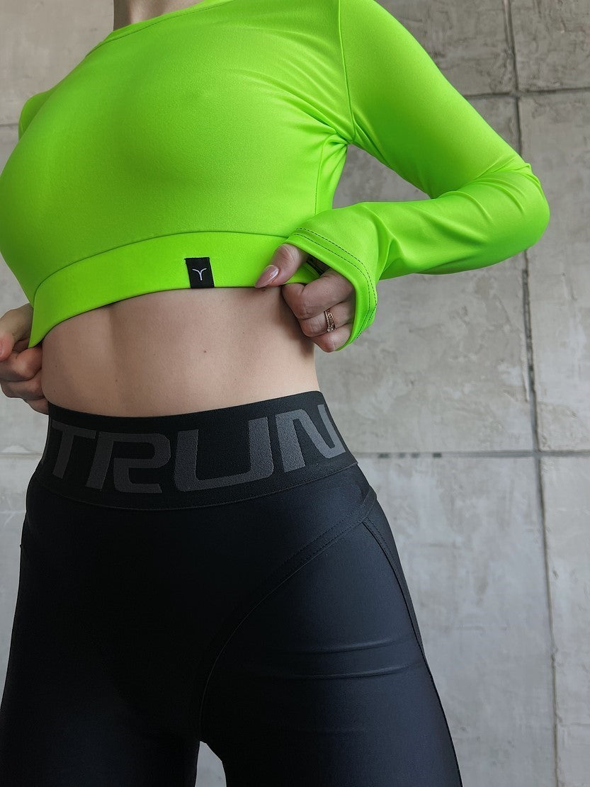 Укорочений рашгард FITRUN Rashguard Midi "Neon Green"