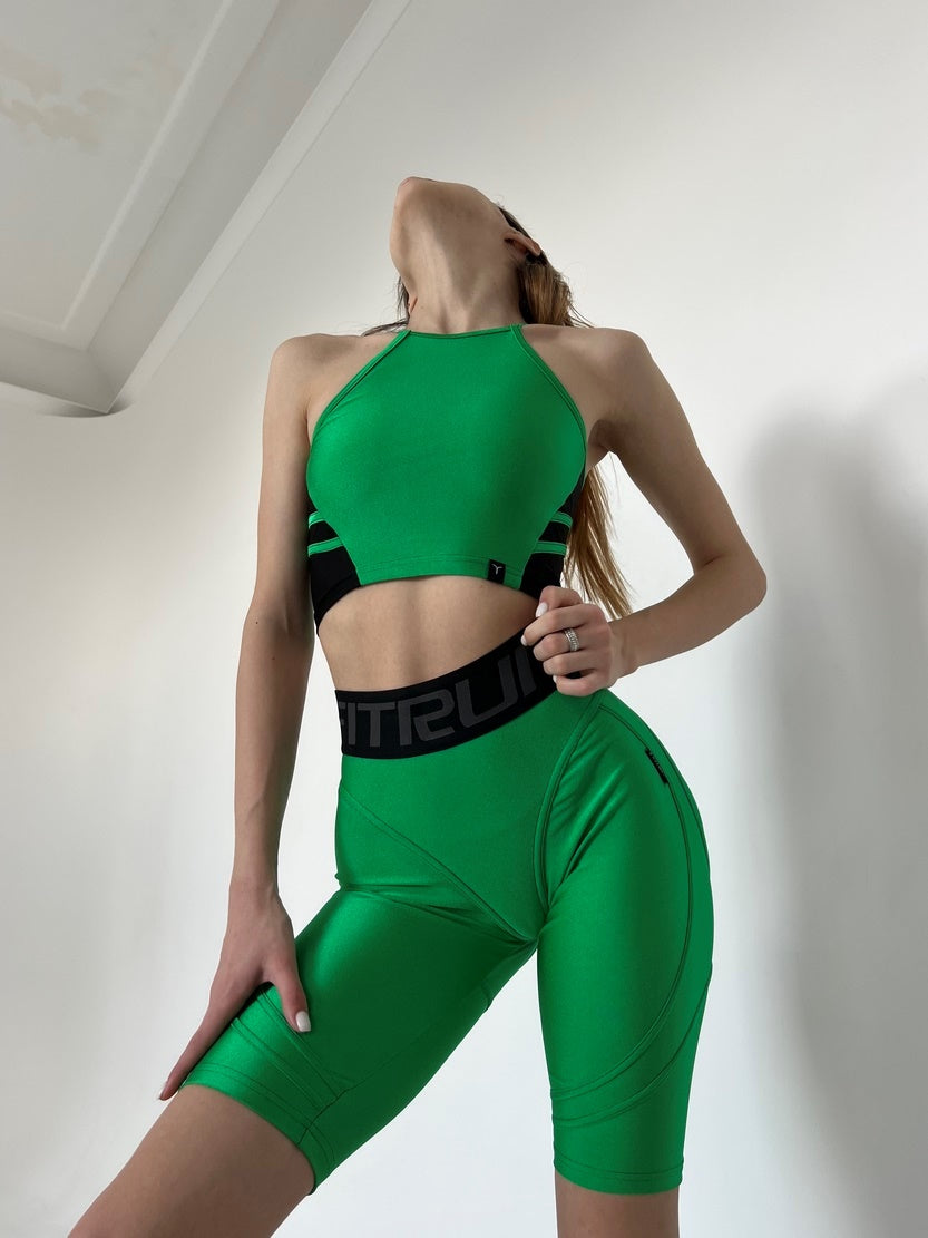 Спортивний Топ FITRUN Crop Top "Shine Green Grass"