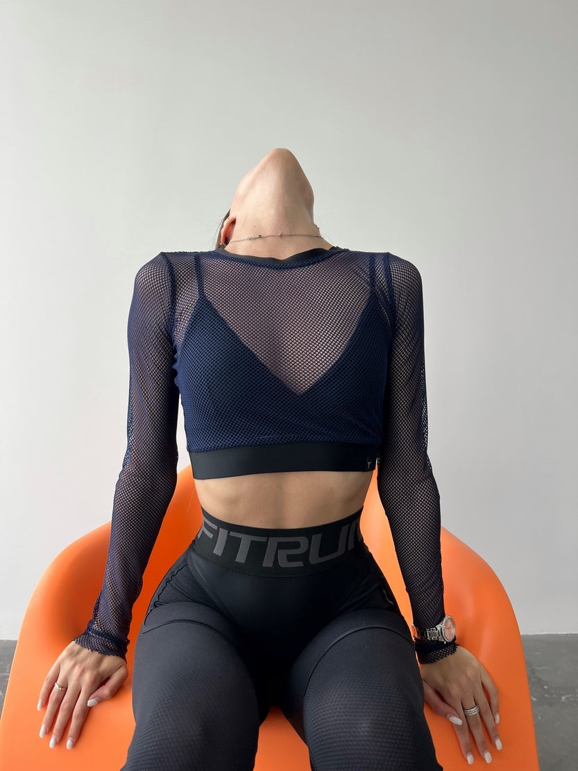 Укорочений рашгард FITRUN Rashguard Midi Mesh "Indigo"