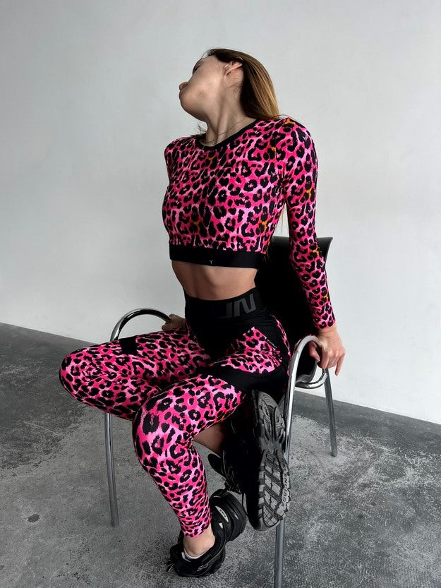 Легінси FITRUN Leggings Super Nuts Push-Up "Leo Pink"