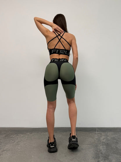 Cycling Short FITRUN Cycling Super Nuts Push-Up "Olive"