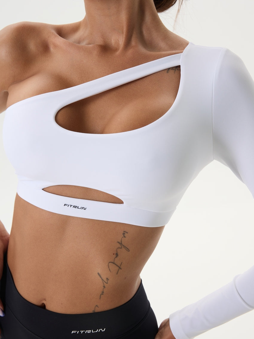 Long Sleeve FITRUN Racy "Total White"