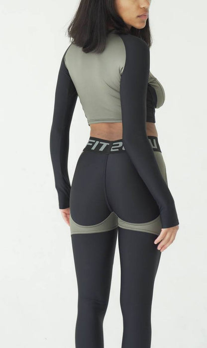 Легінси FITRUN Leggings PowerFul Push-Up "Khaki Blaze"