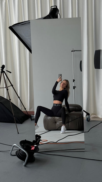 FITRUN Long Sleeve Midi "Total Black Soft"