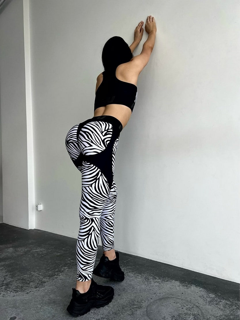 Легінси FITRUN Leggings Super Nuts Push-Up "Zebra"