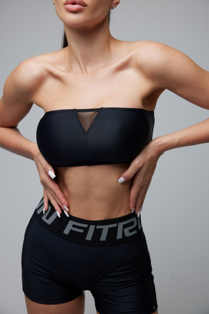 Спортивний Топ FITRUN Top Bandeau SPIDER "Total Black"