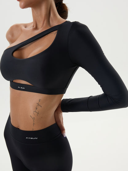 Long Sleeve FITRUN Racy "Total Black"