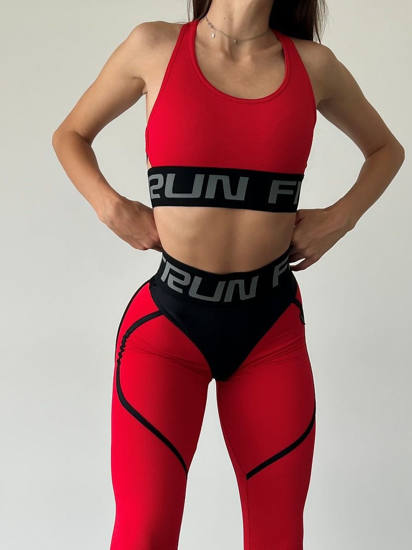 Leggings FITRUN Leggings Super Nuts "Red Relief"