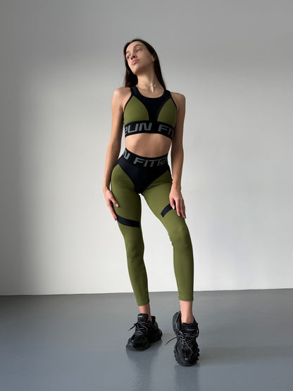 Легінси FITRUN Leggings Super Nuts Push-Up "Khaki Relief"