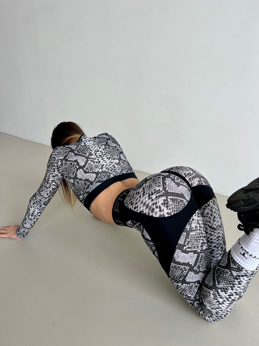 Легінси FITRUN Leggings Super Nuts Push-Up "White Phyton"