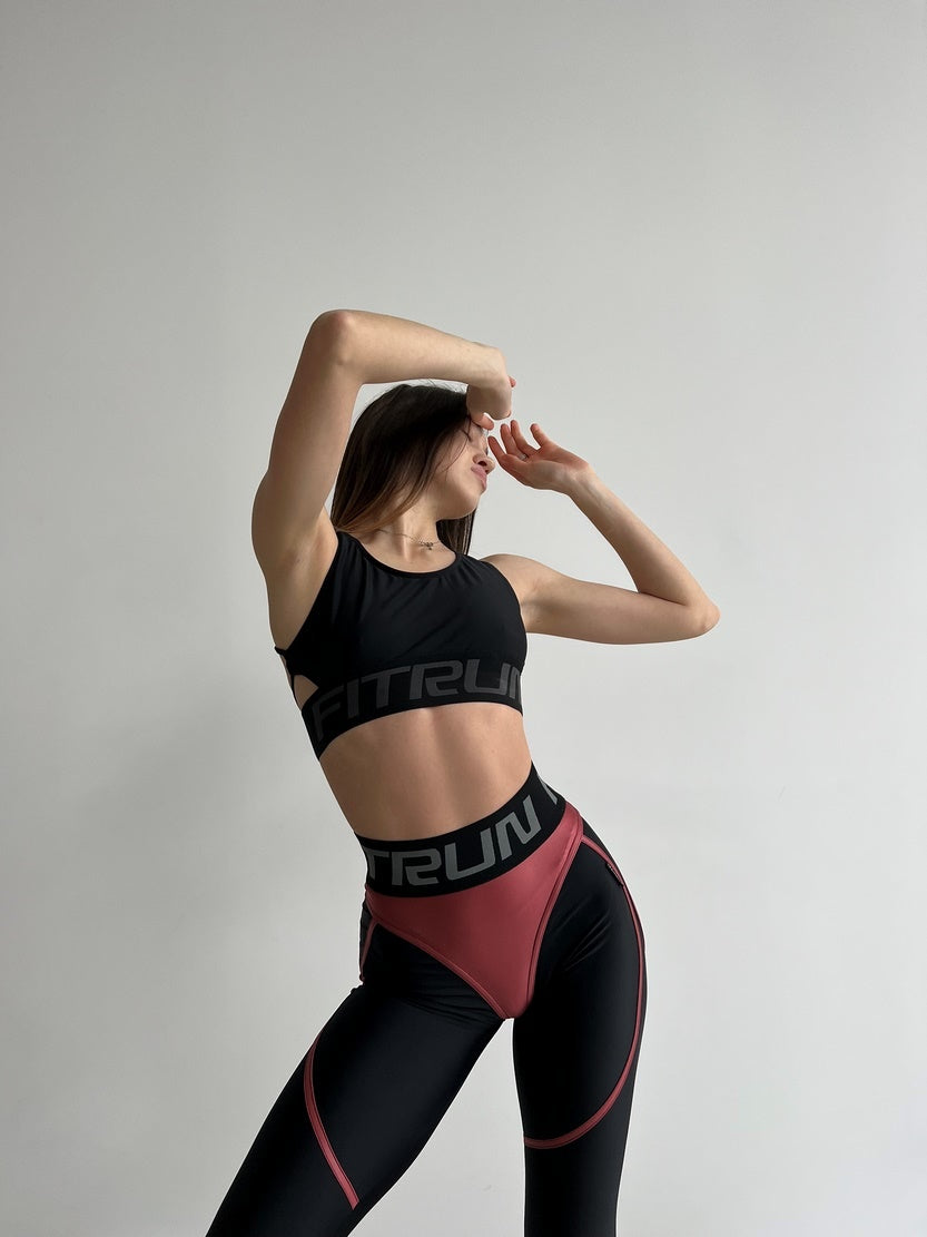 Легінси FITRUN Leggings Super Nuts "Wine Blaze"