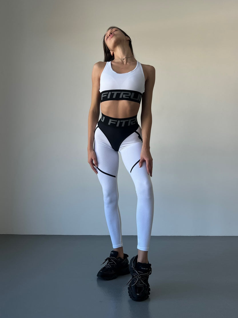 Leggings FITRUN Leggings Super Nuts "White Relief"