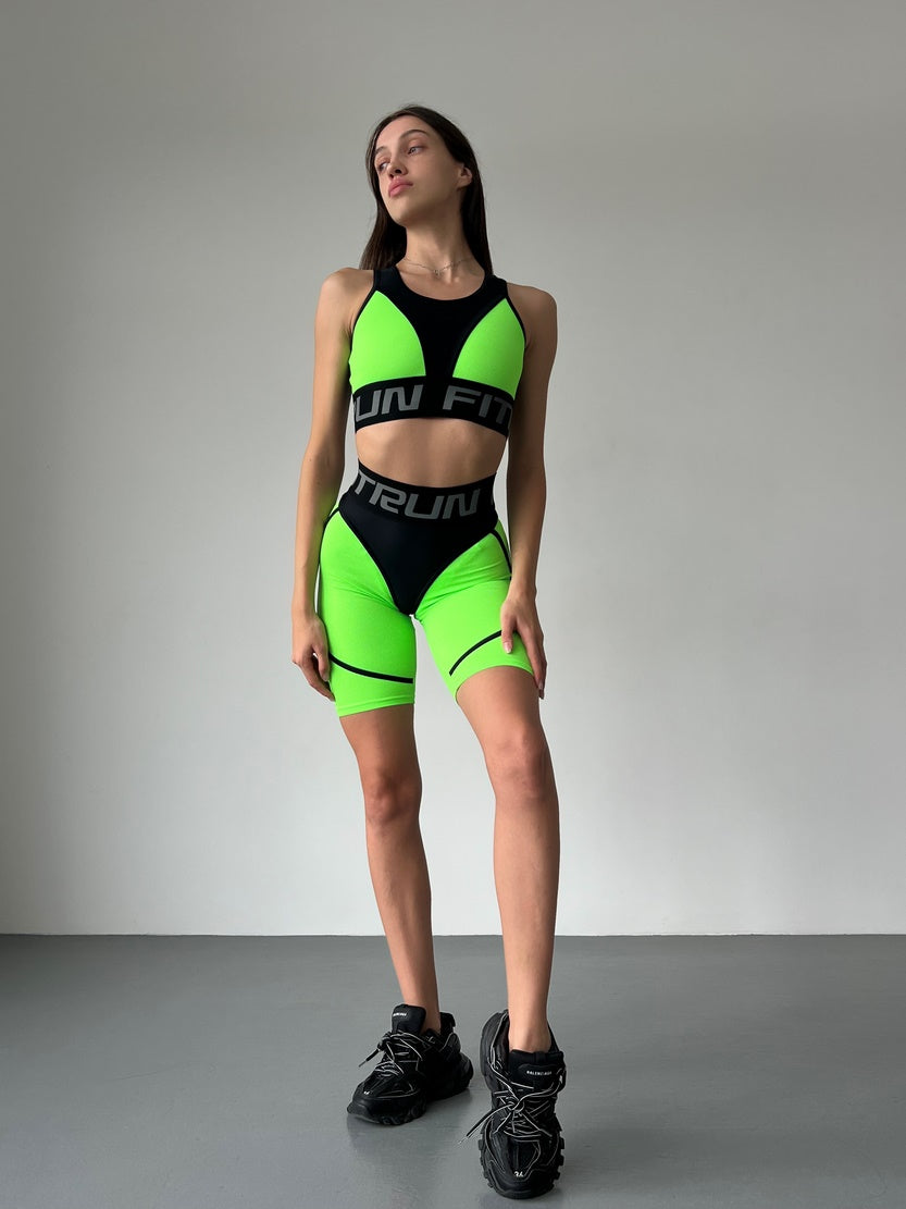 Велосипедки FITRUN Cycling Super Nuts "Neon Green Relief"