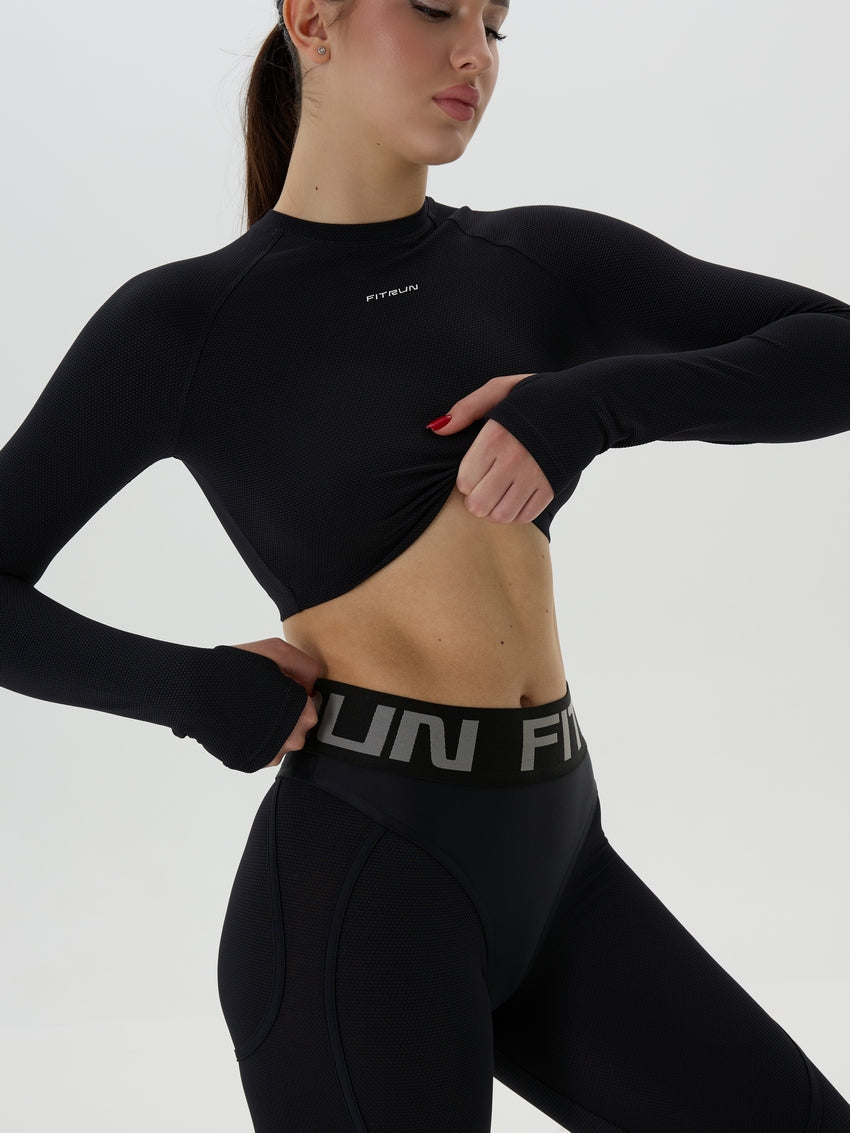 FITRUN Long Sleeve CORE "Black Relief"