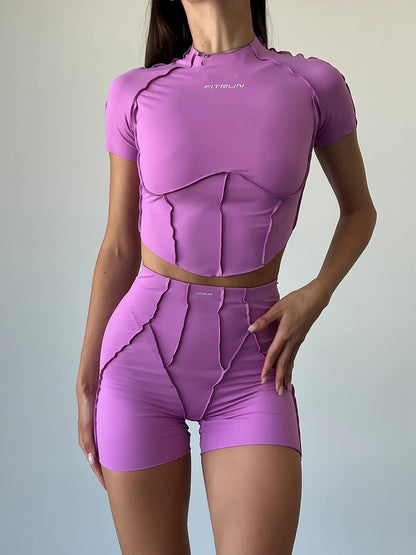 FITRUN T-shirt-Corset Versa "Fuchsia VE"