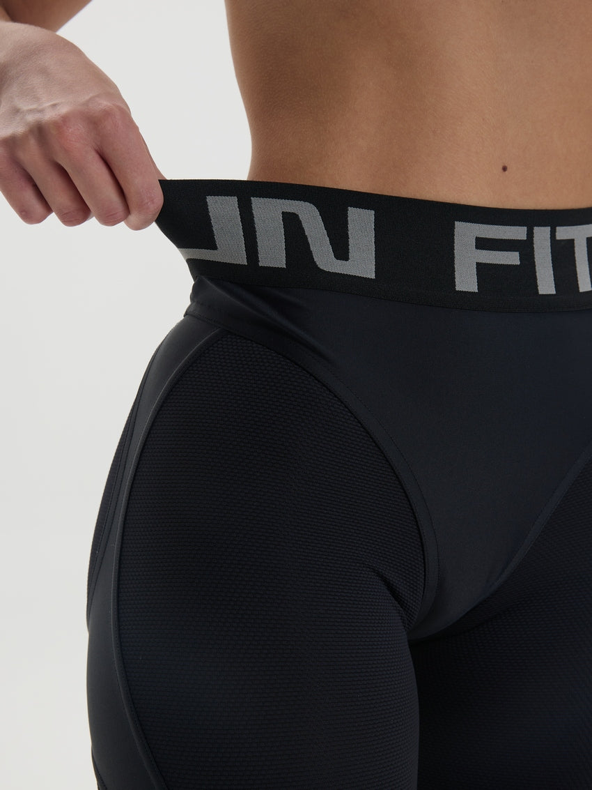 Leggings FITRUN Super Nuts Push-Up "Total Black Relief"