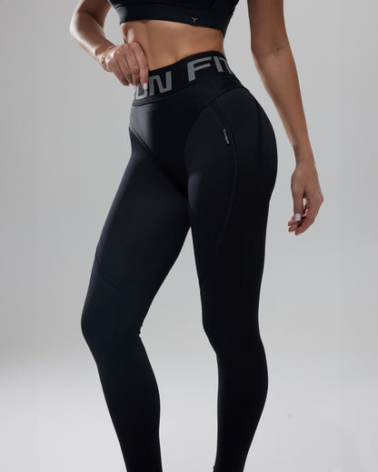 Leggings FITRUN Leggings Super Nuts "Total Black Relief"