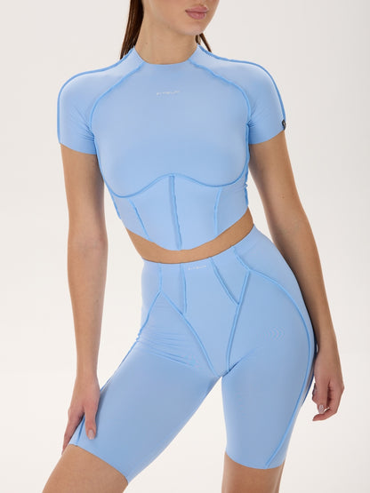 Tricou scurtat Rashguard FITRUN Rashguard-Corset Versa "Sky VE"