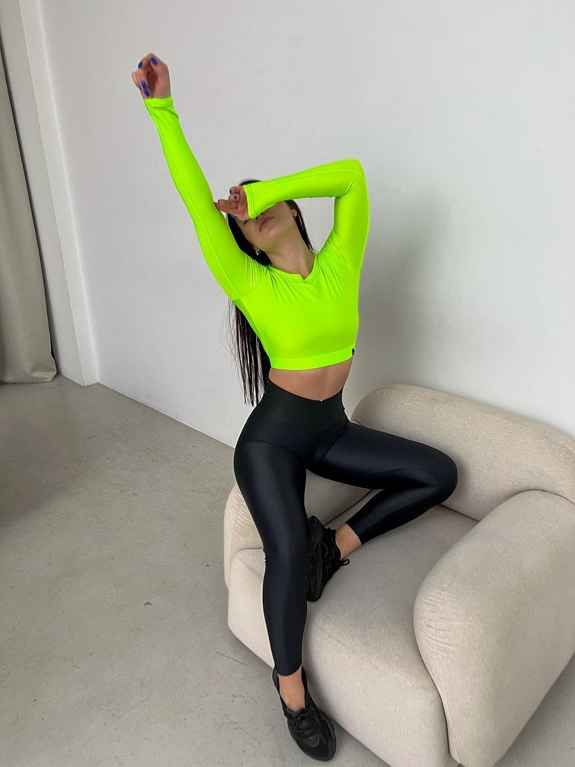 Укорочений рашгард FITRUN Rashguard Midi "Neon Green"