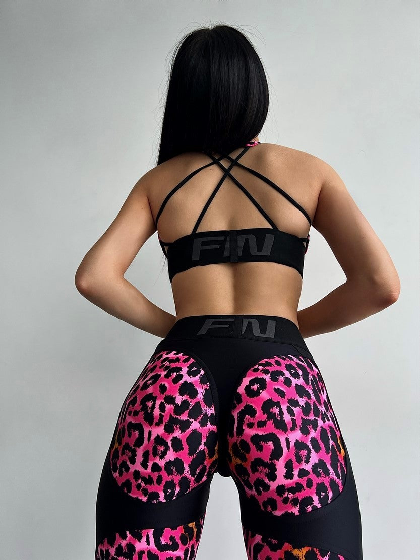 Легінси FITRUN Leggings Super Nuts Push-Up "Leo Pink"