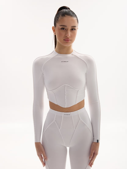 FITRUN Long Sleeve-Corset Versa "White VE"