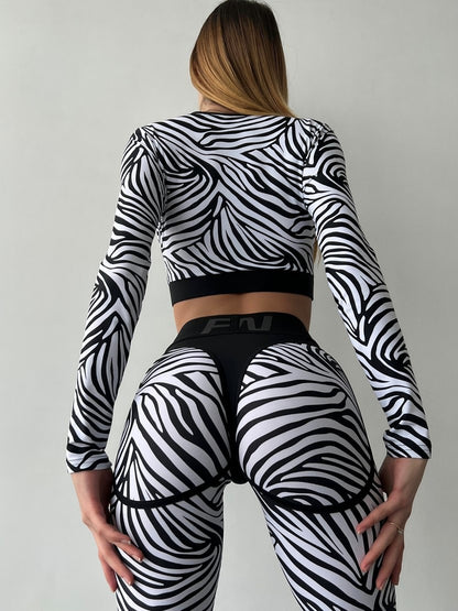FITRUN Long Sleeve Midi "Zebra"