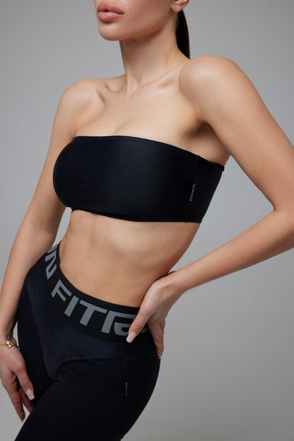 Sports Top FITRUN Bandeau Top "Total Black"