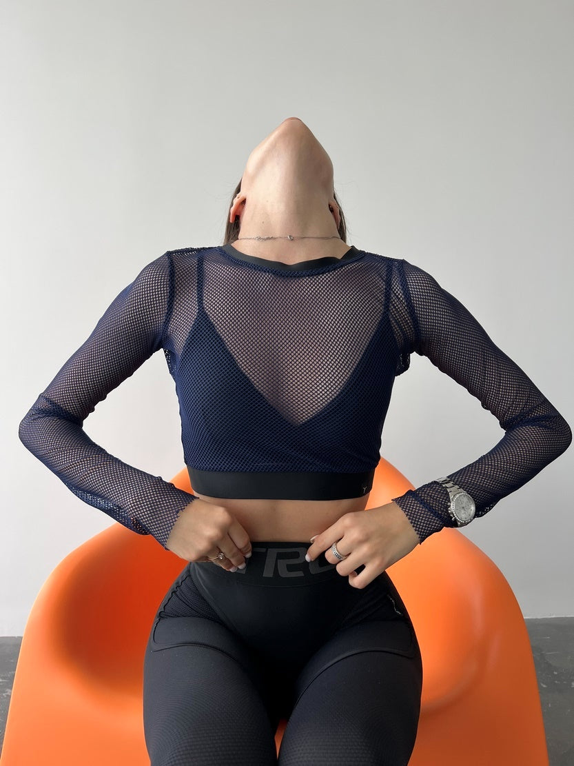 Укорочений рашгард FITRUN Rashguard Midi Mesh "Indigo"