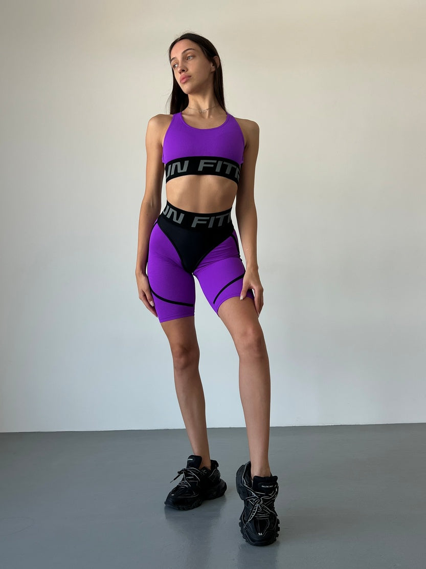 Cycling Short FITRUN Cycling Super Nuts "Purple Relief"