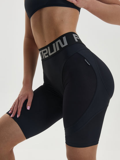 Cycling Short FITRUN Cycling Super Nuts Push-Up "Total Black Relief"