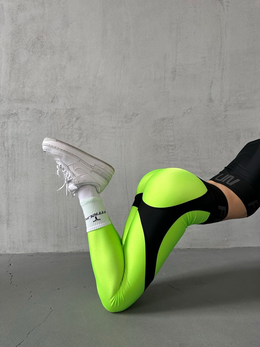 Легінси FITRUN Leggings Super Nuts Push-Up "Neon Green"