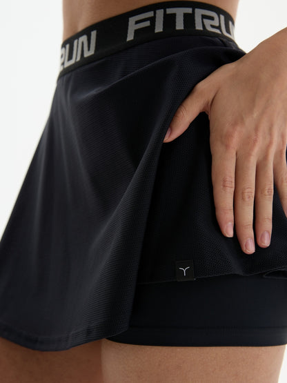 FITRUN Tennis Skort W1 "Total Black"