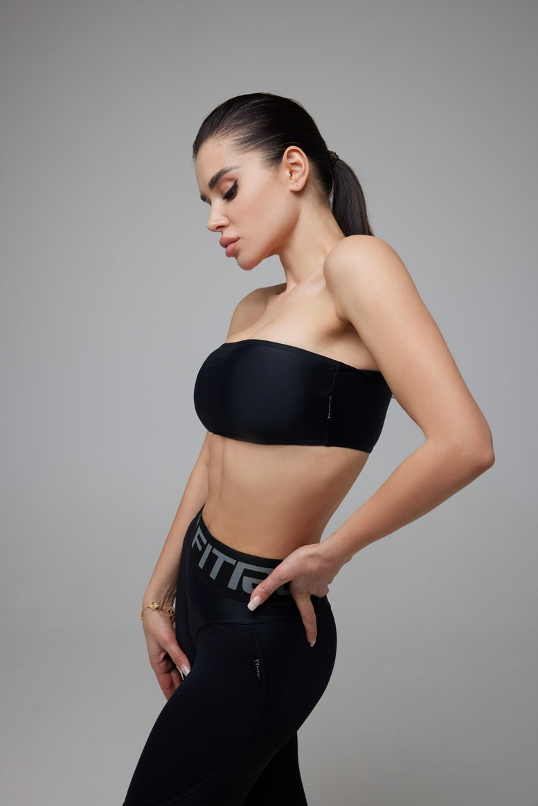 Sports Top FITRUN Bandeau Top "Total Black"